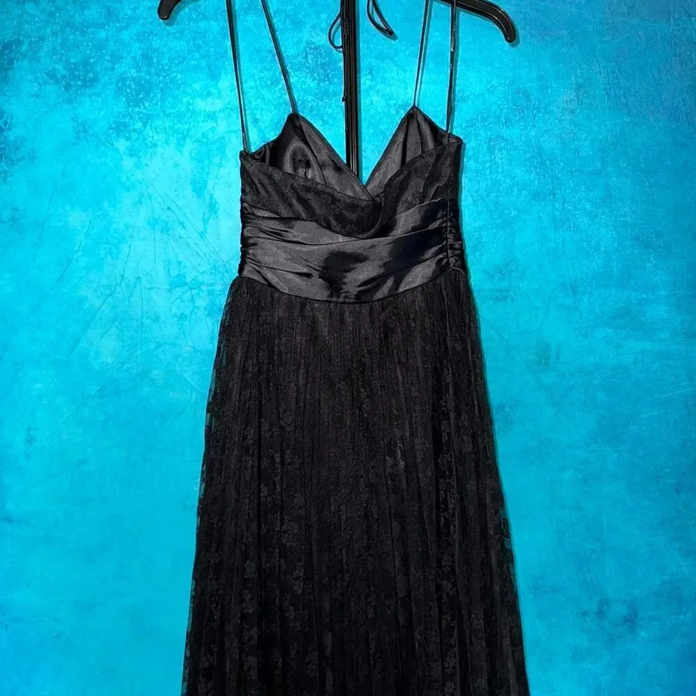 Vintage Betsey Johnson Black Lace Pleated Dress